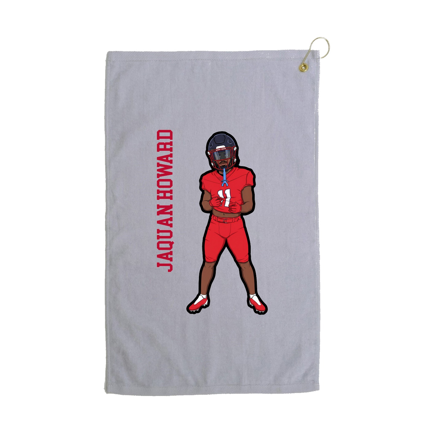 Golf Towel — Name Vertical in Grey