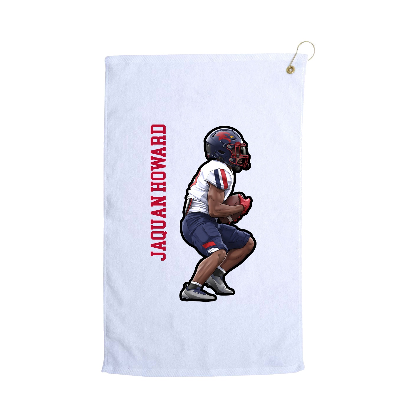 Golf Towel — Name Vertical in White