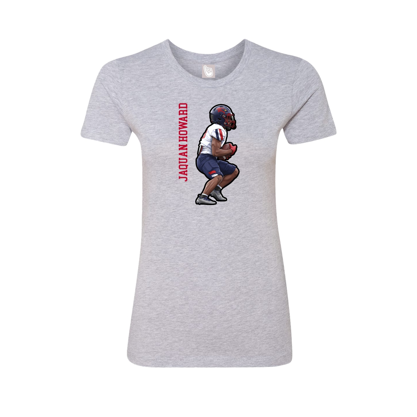 Womens Tee — Name Vertical in Grey