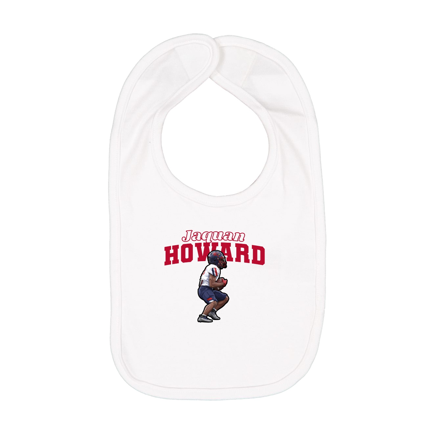 Infant Bib — Name Arch in White