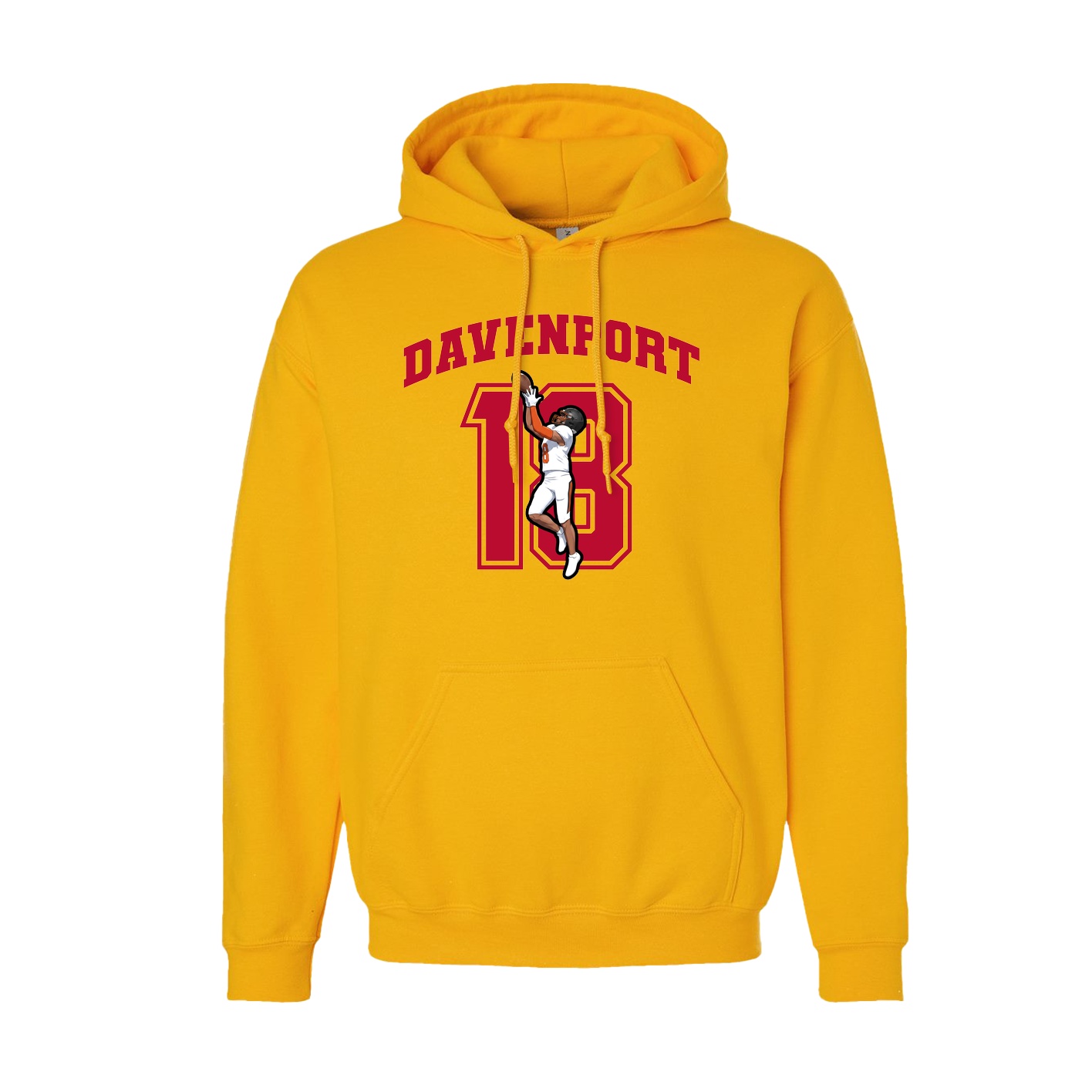 Youth Hoodie — Number in Gold