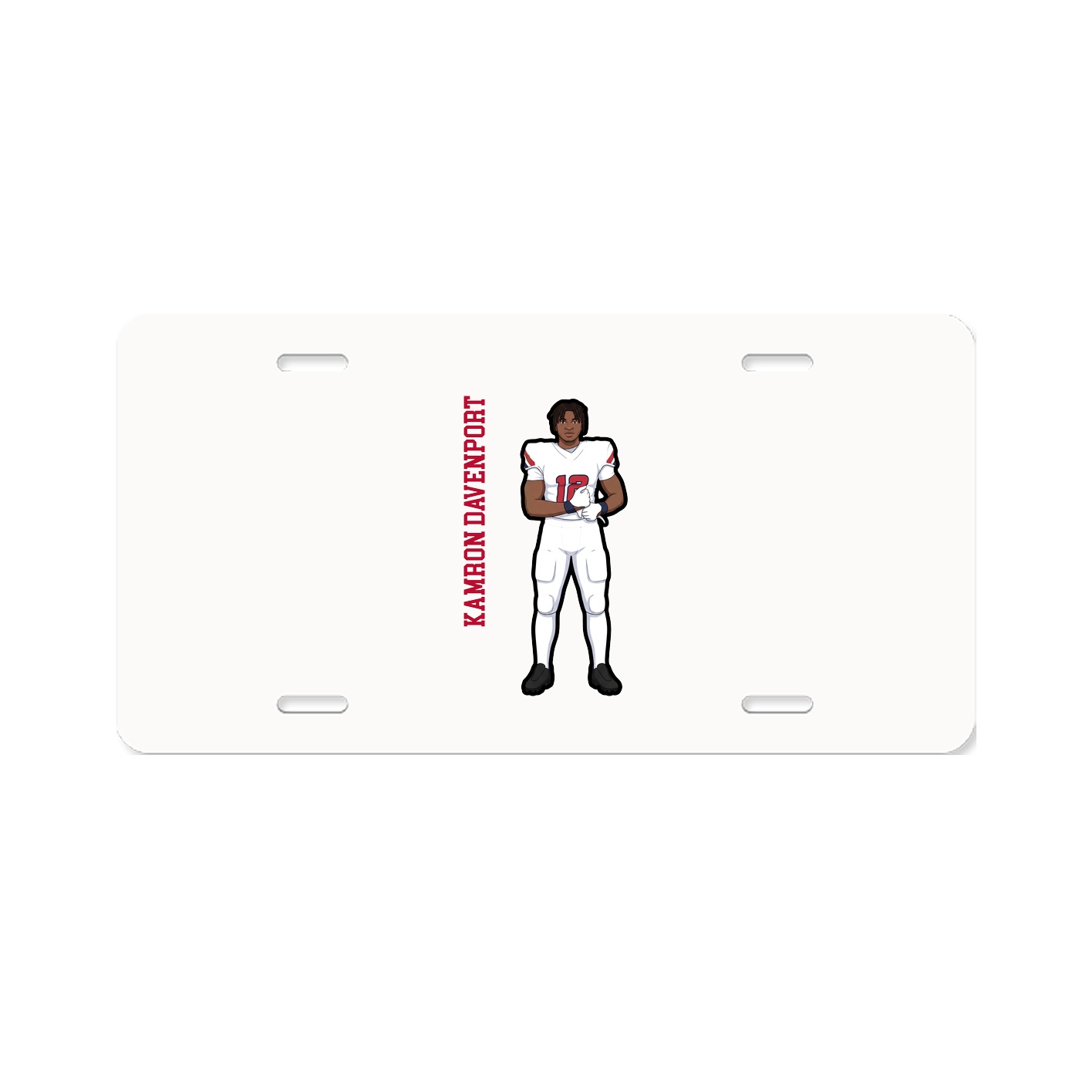 License Plate — Name Vertical in Classic