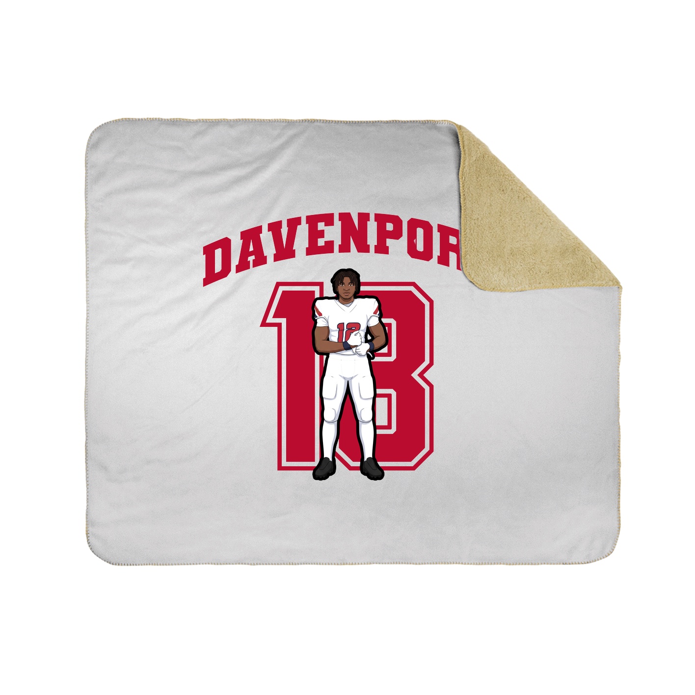 Throw Blanket — Number in White