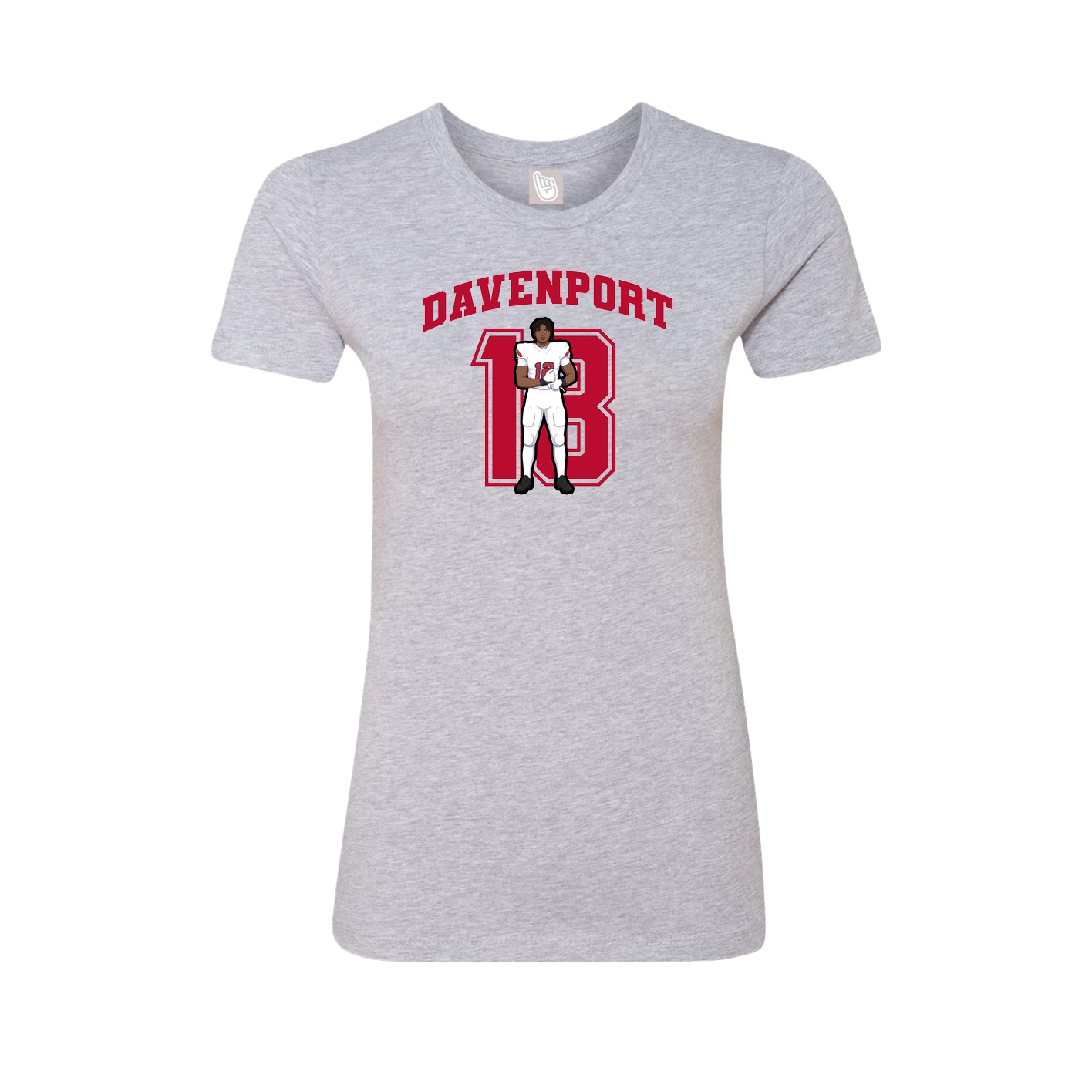 Fitted Women's Tee — Number in Grey