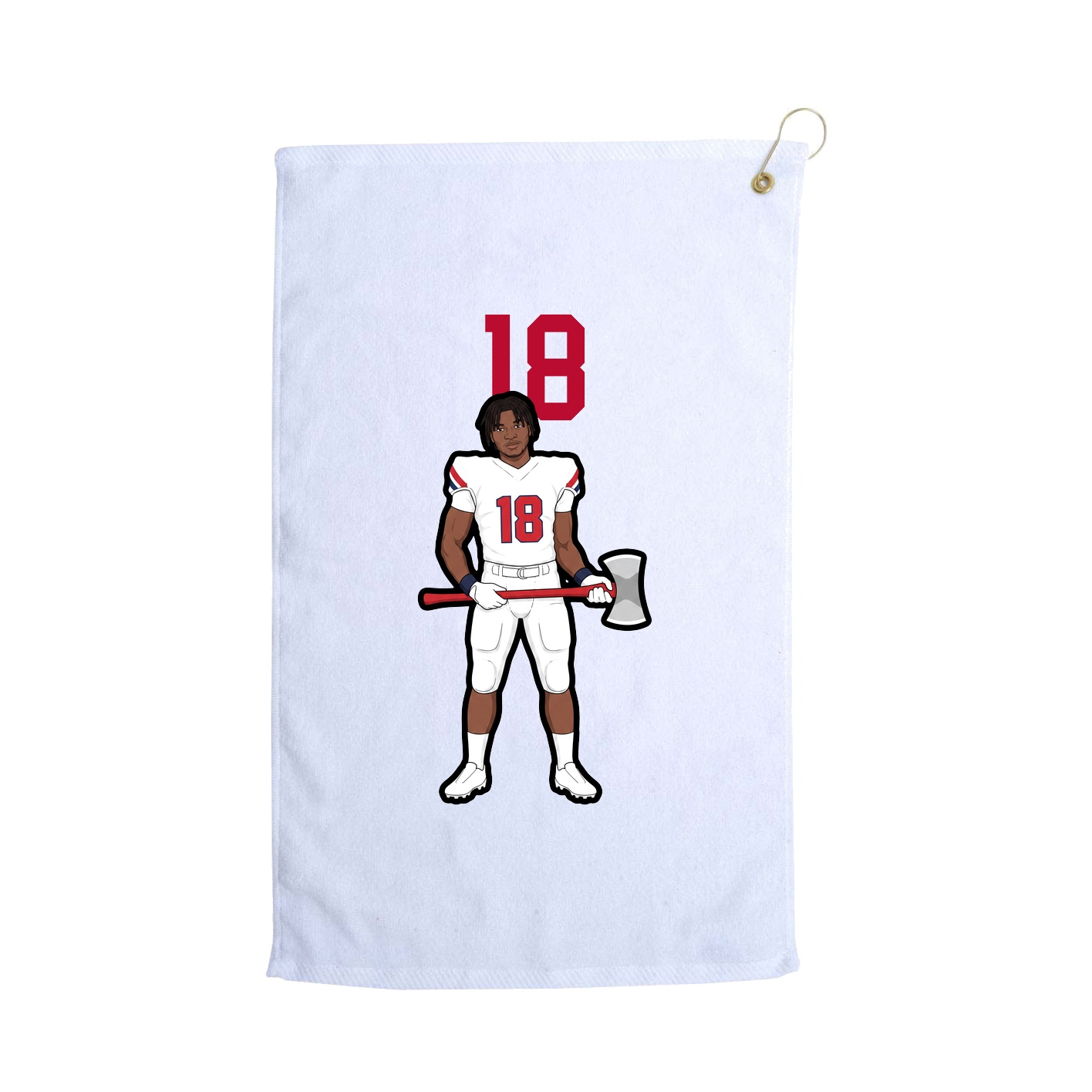 Golf Towel — Number Top in White