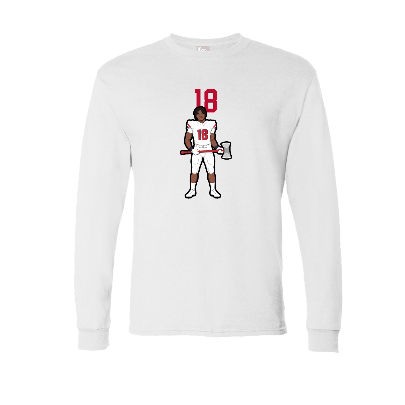 Long Sleeve Tee — Number Top in White