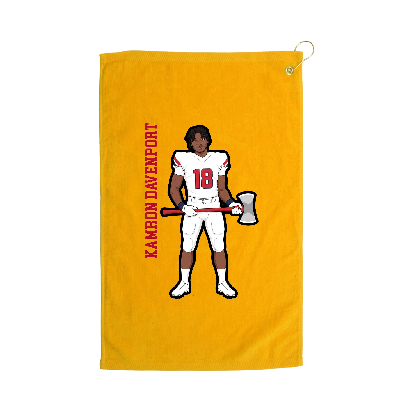 Golf Towel — Name Vertical in Gold