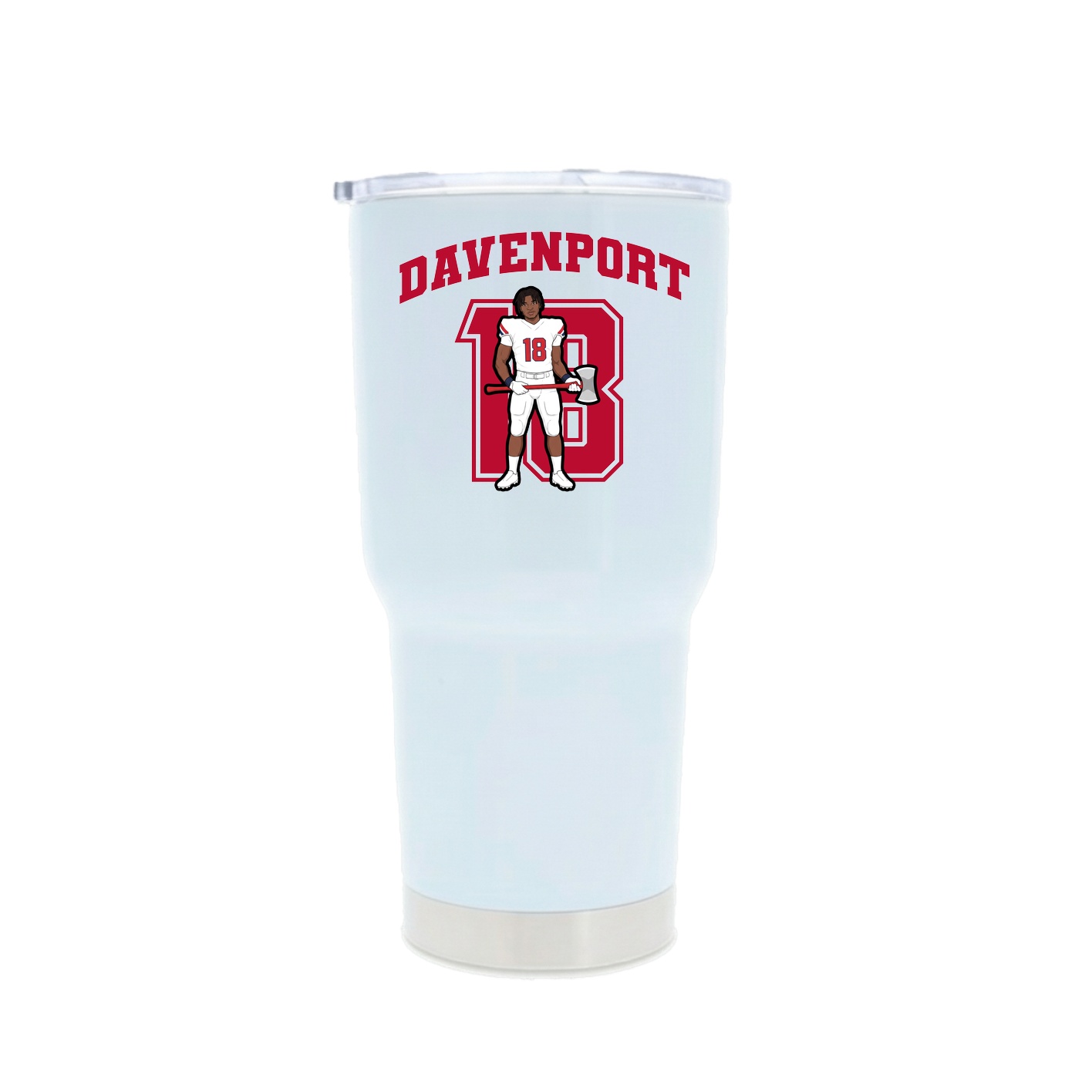 30oz Stainless Steel Tumbler — Number in White