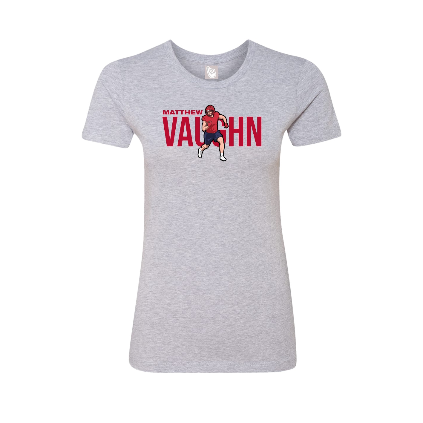 Fitted Women's Tee — Player Name in Grey