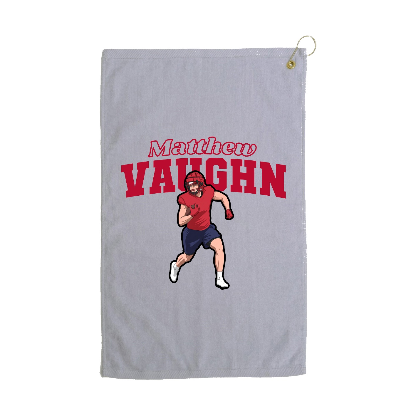 Golf Towel — Name Arch in Grey