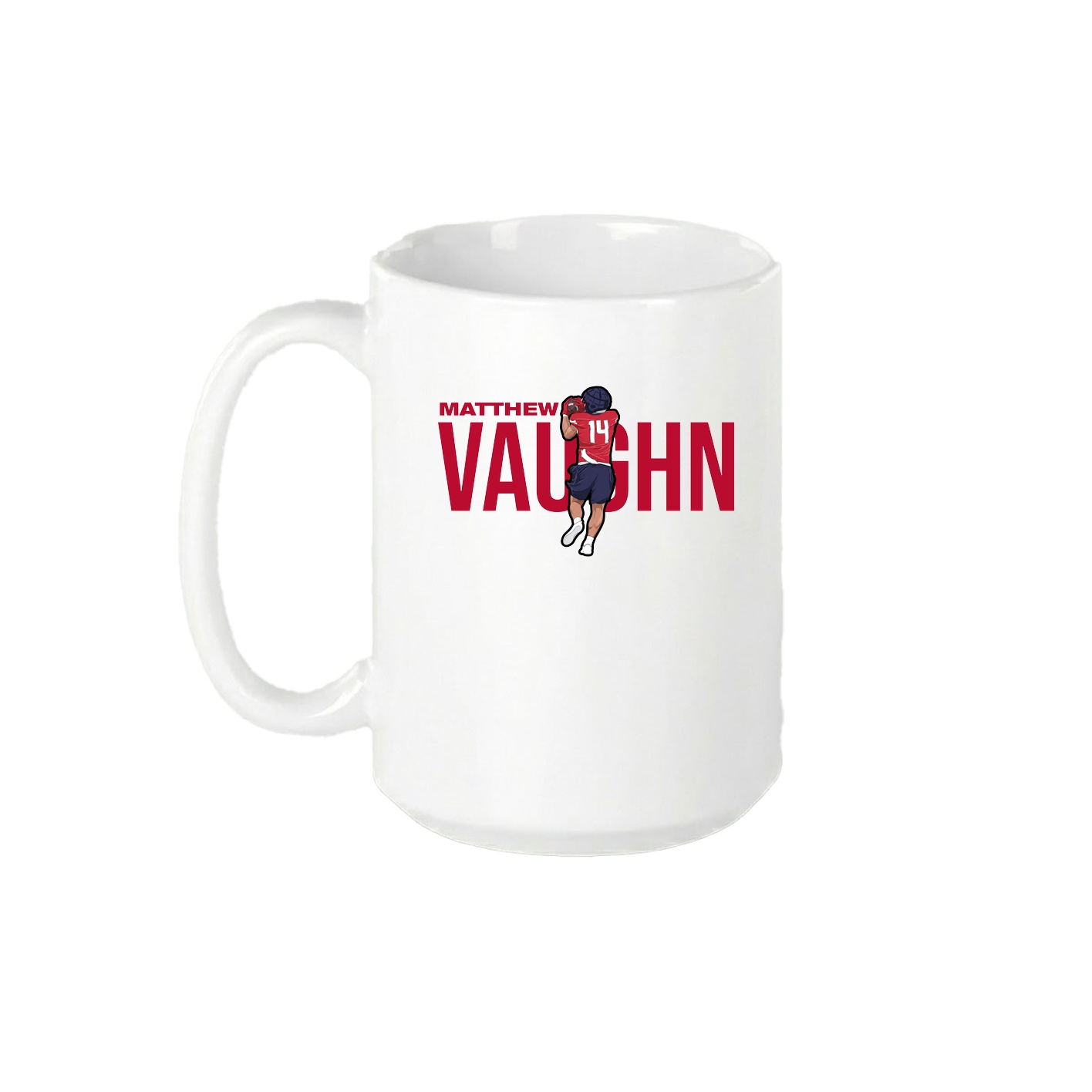 15oz Coffee Mug — Player Name in White