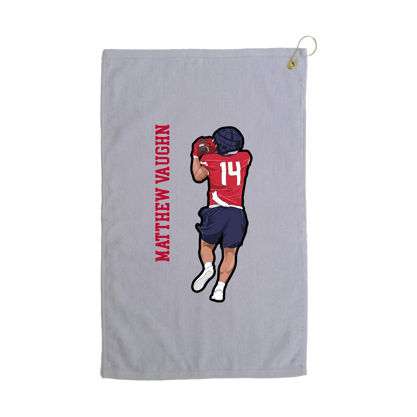 Golf Towel — Name Vertical in Grey
