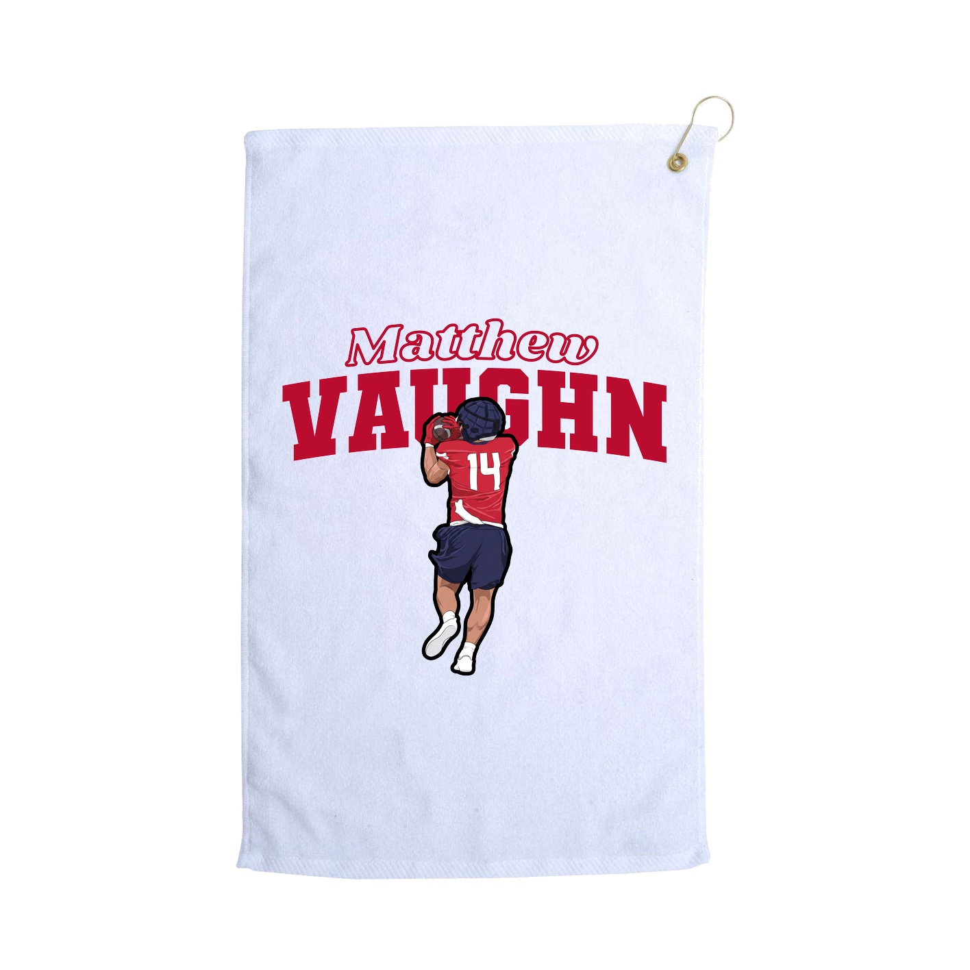 Golf Towel — Name Arch in White