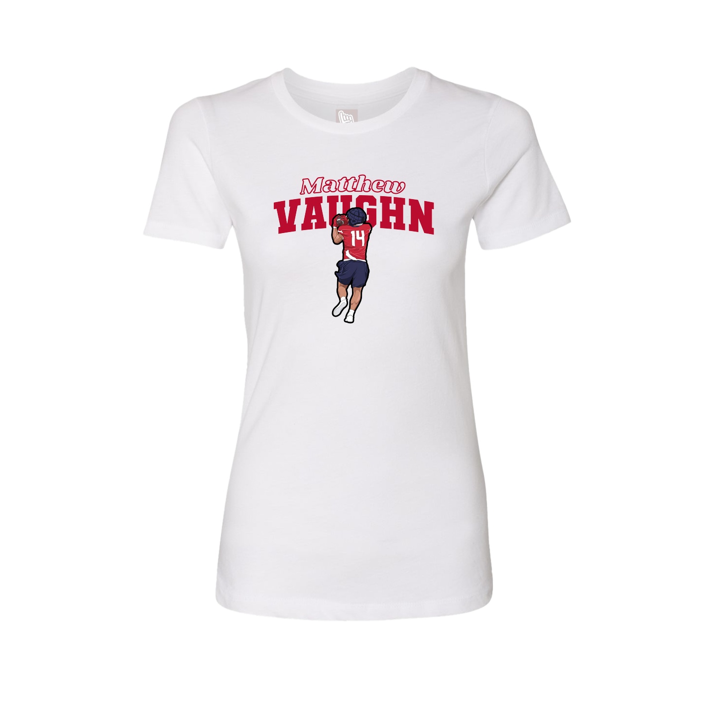 Fitted Women's Tee — Name Arch in White