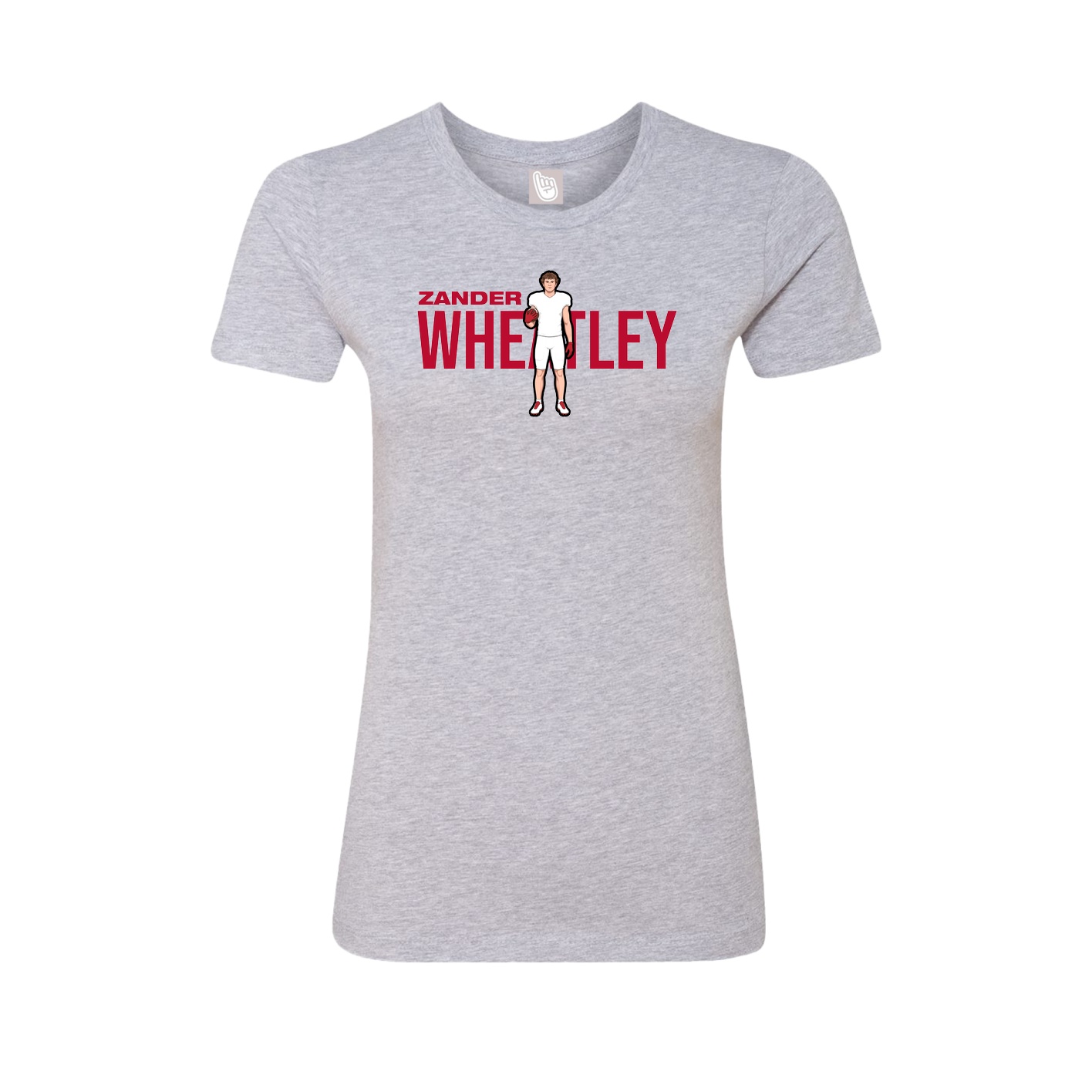 Fitted Women's Tee — Player Name in Grey
