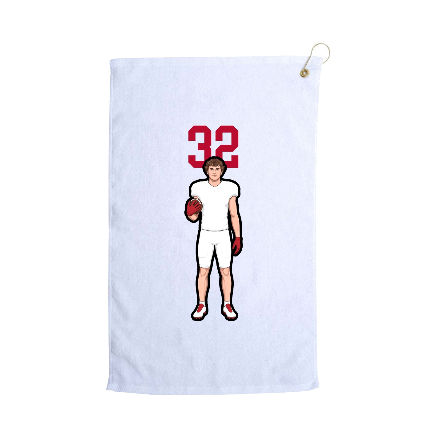 Golf Towel — Number Top in White