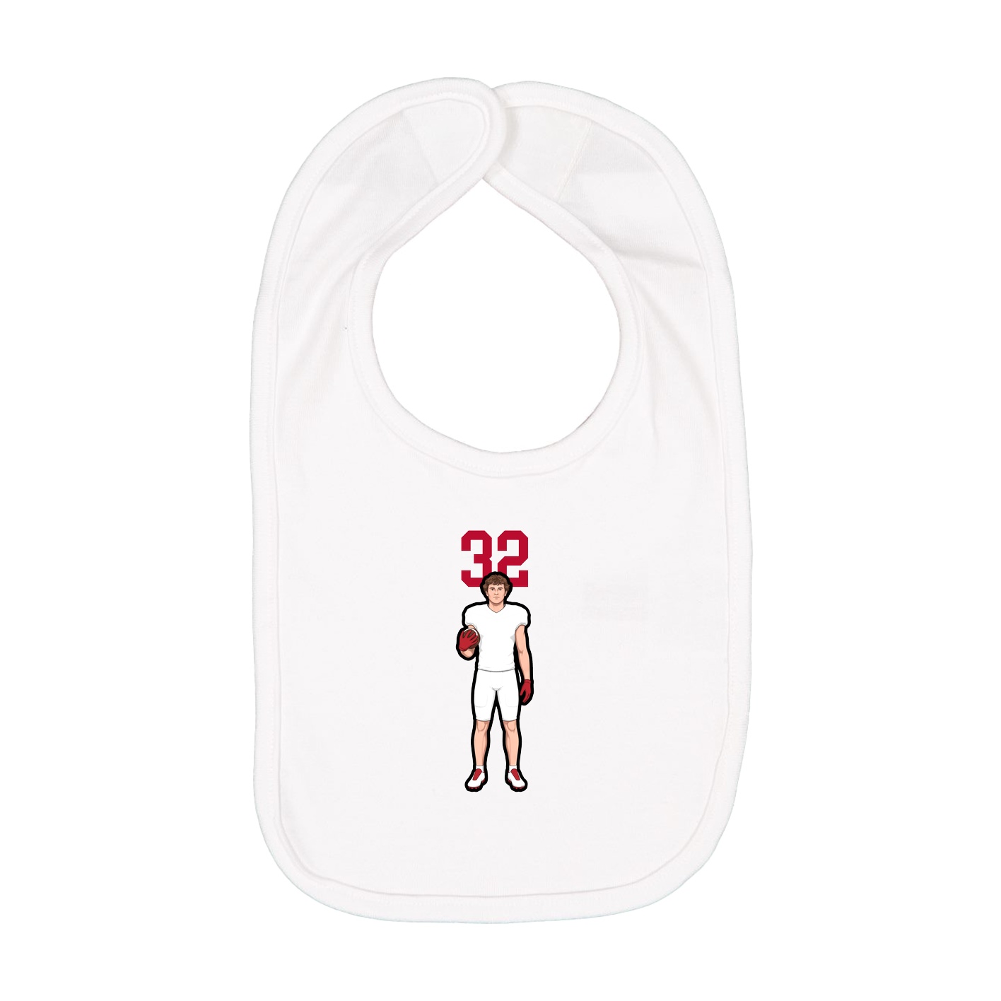 Infant Bib — Number Top in White