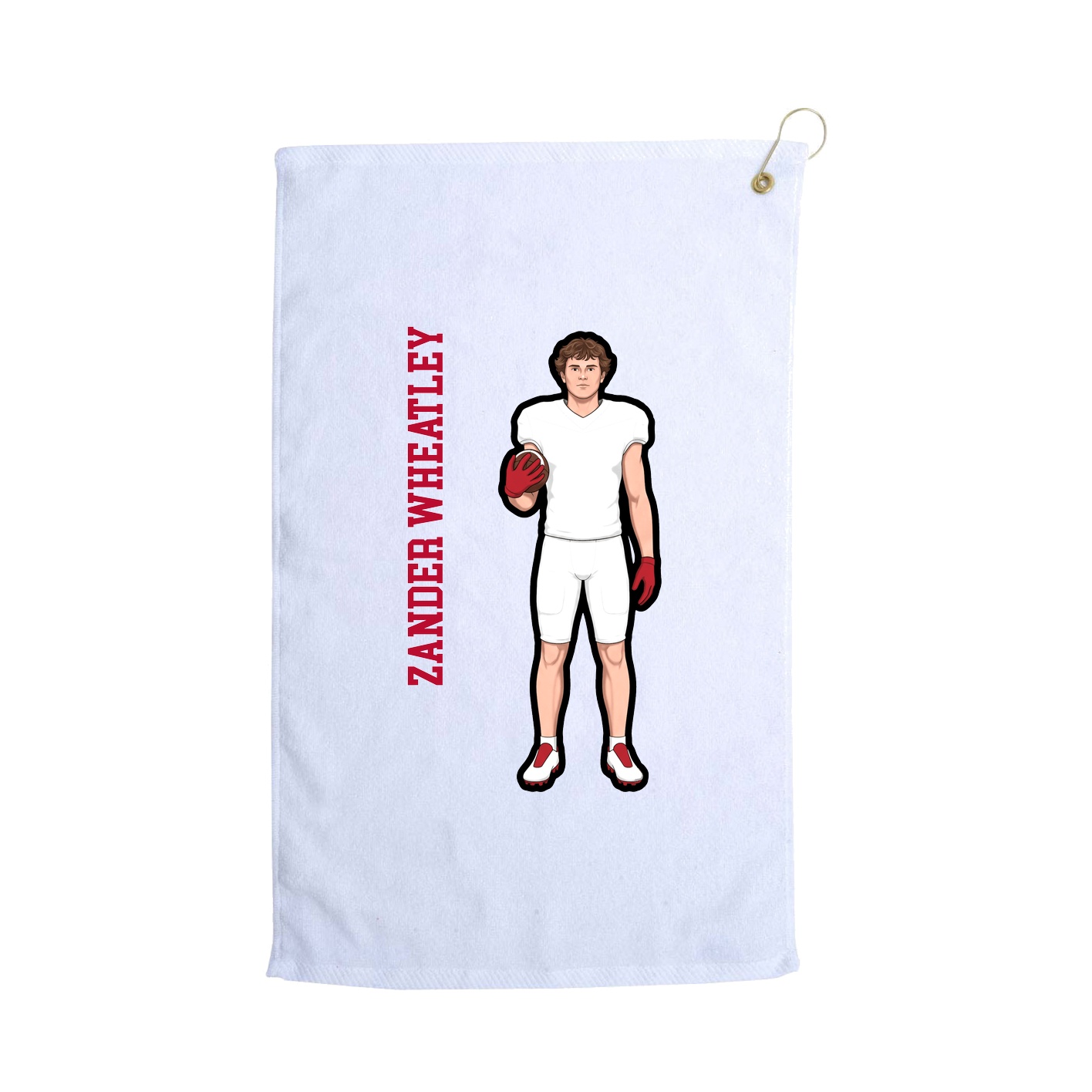 Golf Towel — Name Vertical in White
