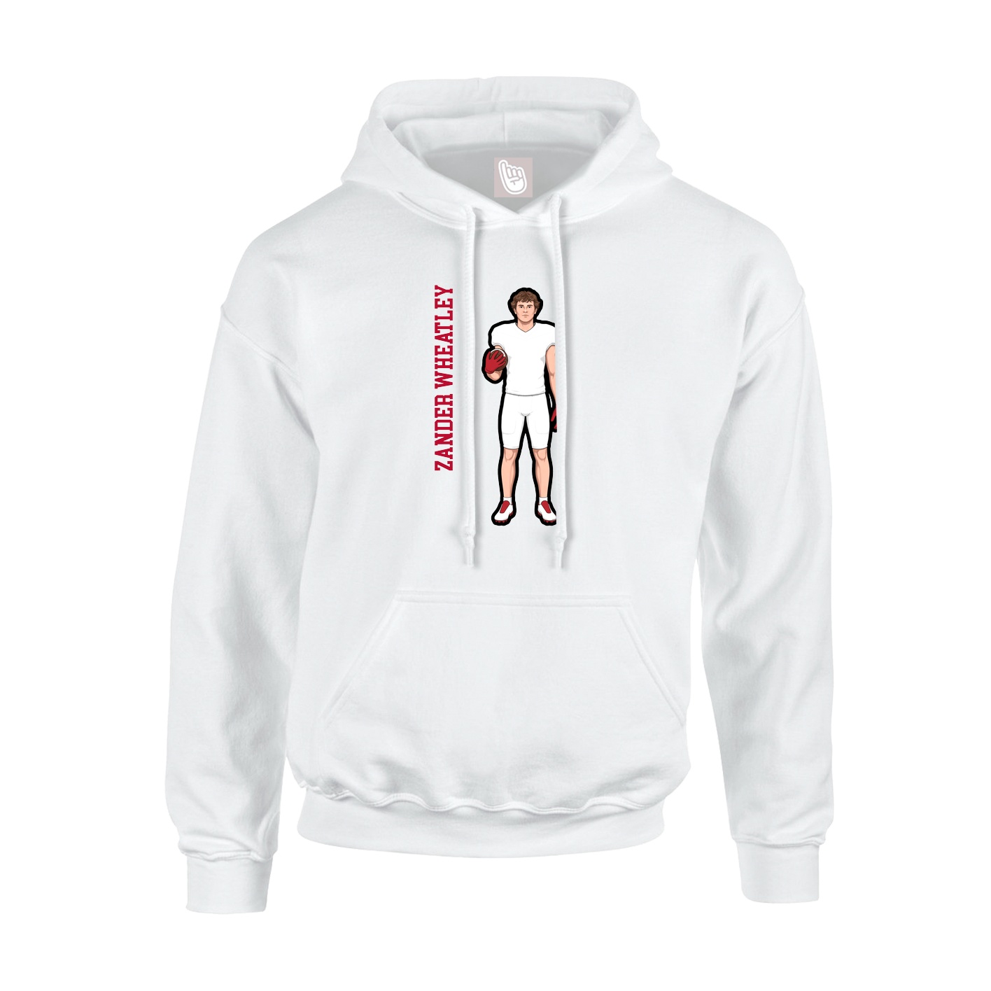 Youth Hoodie — Name Vertical in White