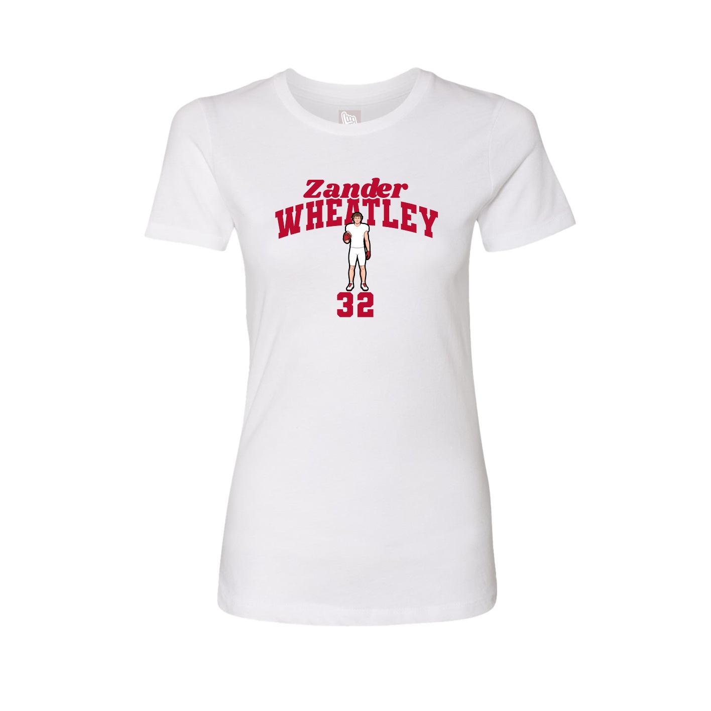Fitted Women's Tee — Signature Arch in White