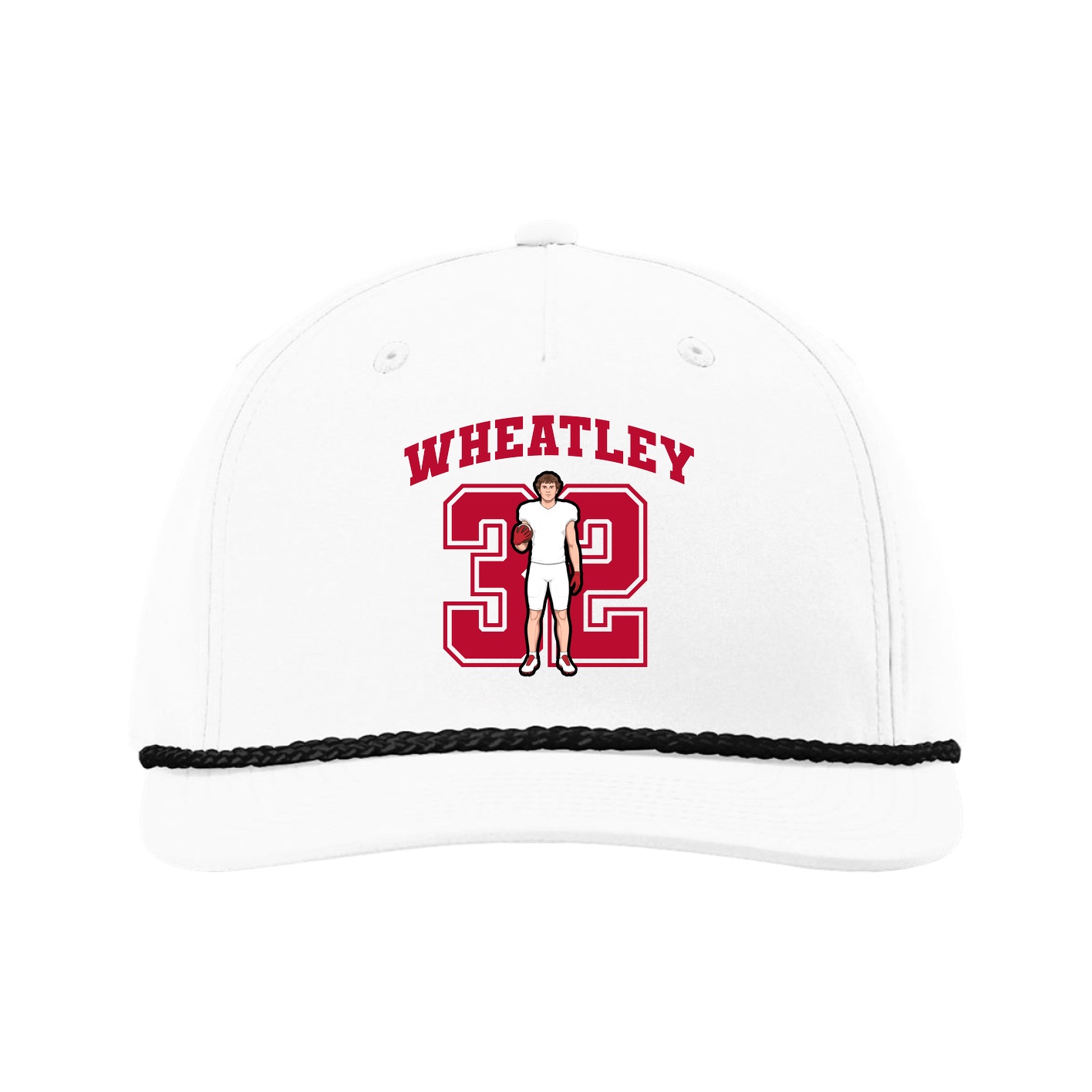 Five-Panel Classic Rope Cap — Number in White