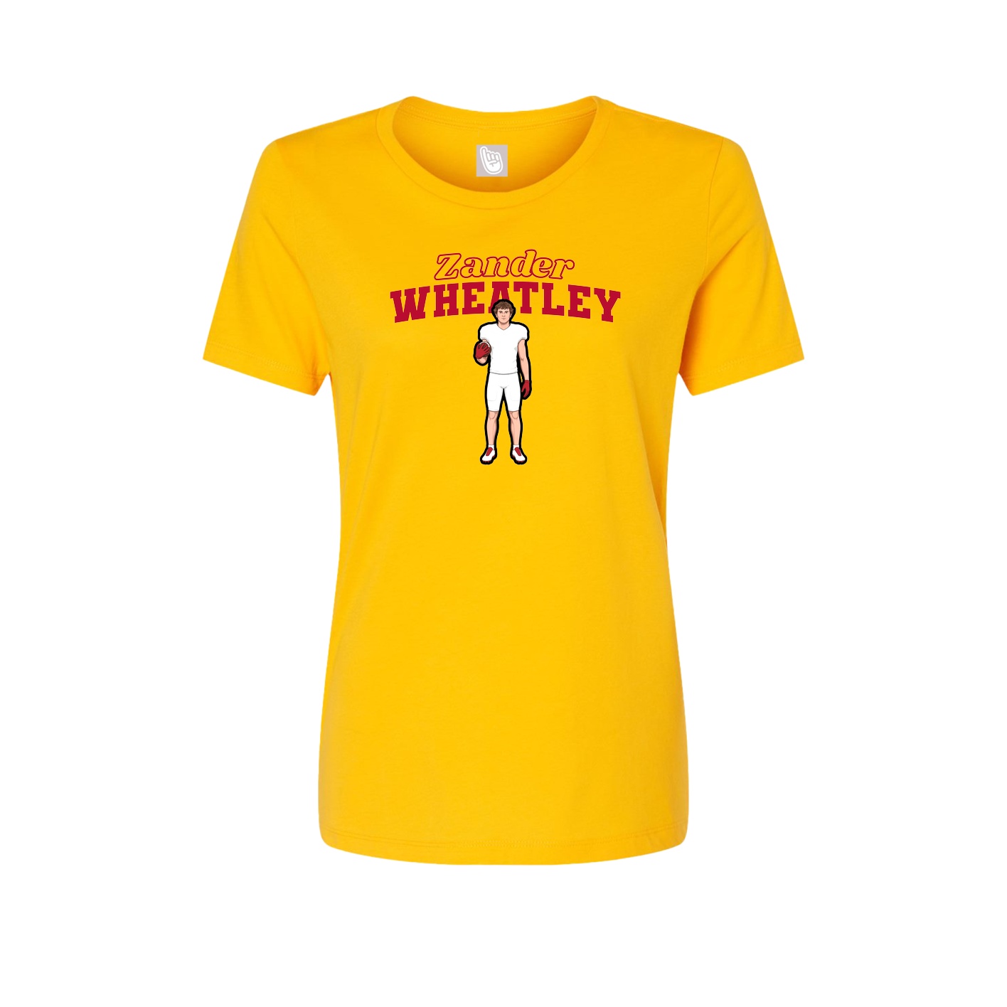Fitted Women's Tee — Name Arch in Gold