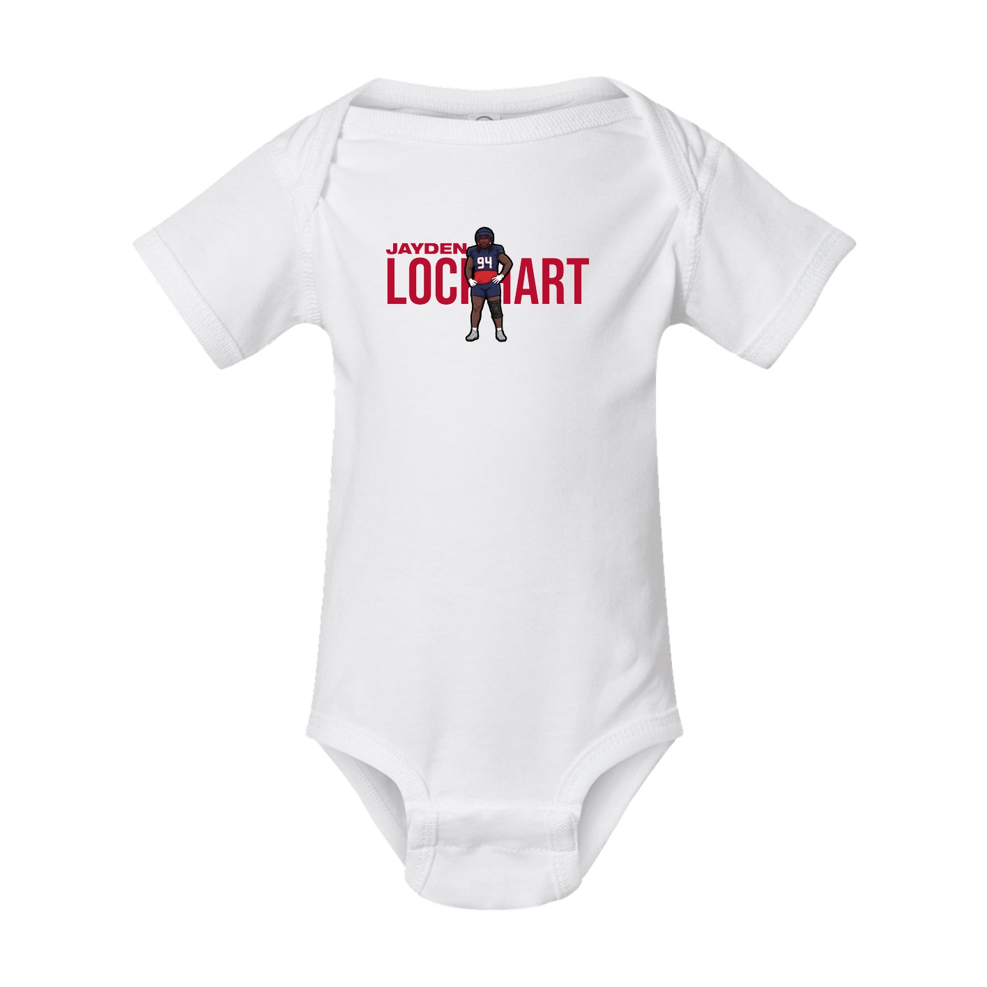 Baby Onesie — Player Name in White