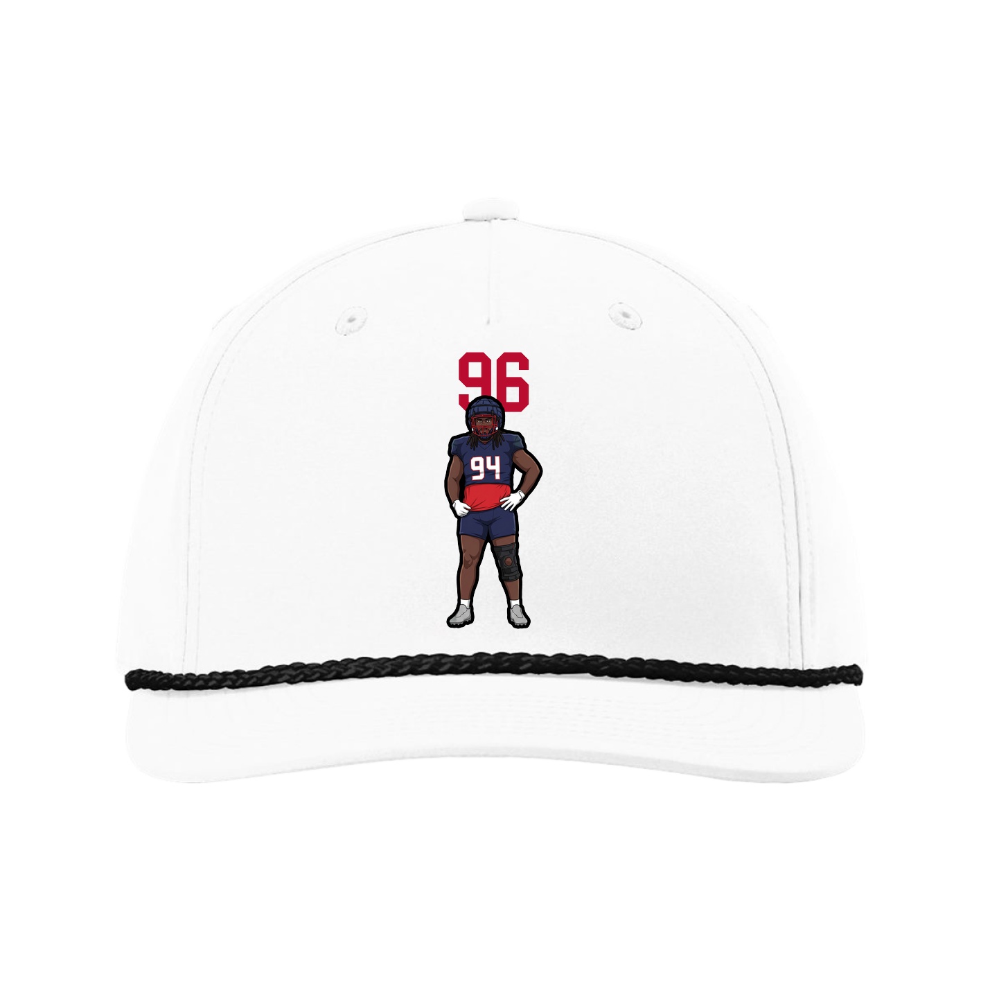 Five-Panel Classic Rope Cap — Number Top in White