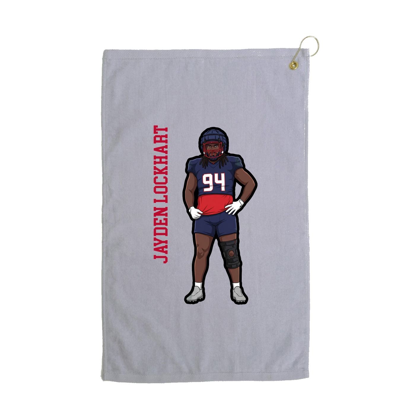 Golf Towel — Name Vertical in Grey