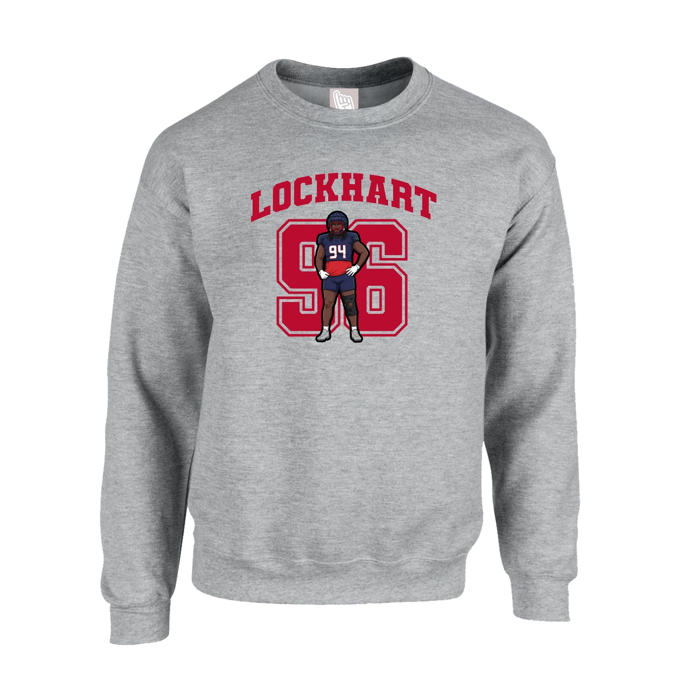 Fleece Crew — Number in Grey