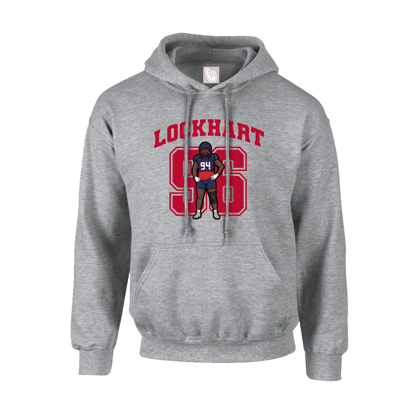 Youth Hoodie — Number in Grey