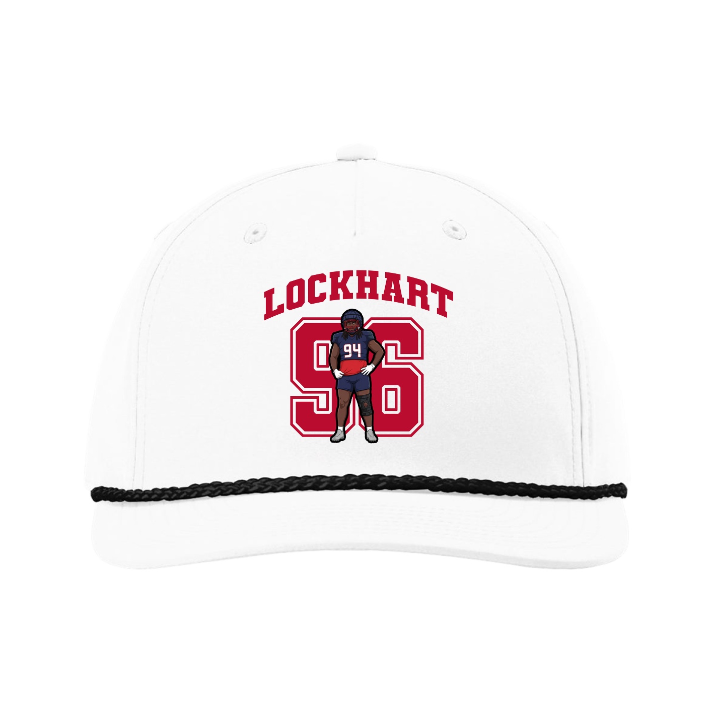 Five-Panel Classic Rope Cap — Number in White