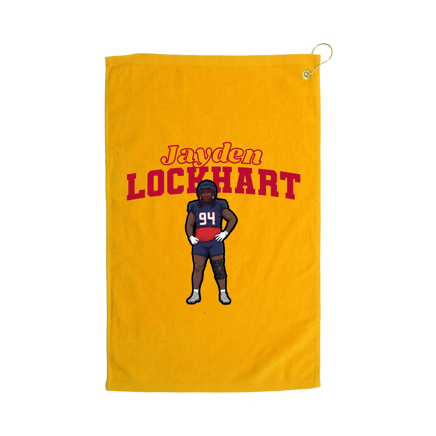 Golf Towel — Name Arch in Gold