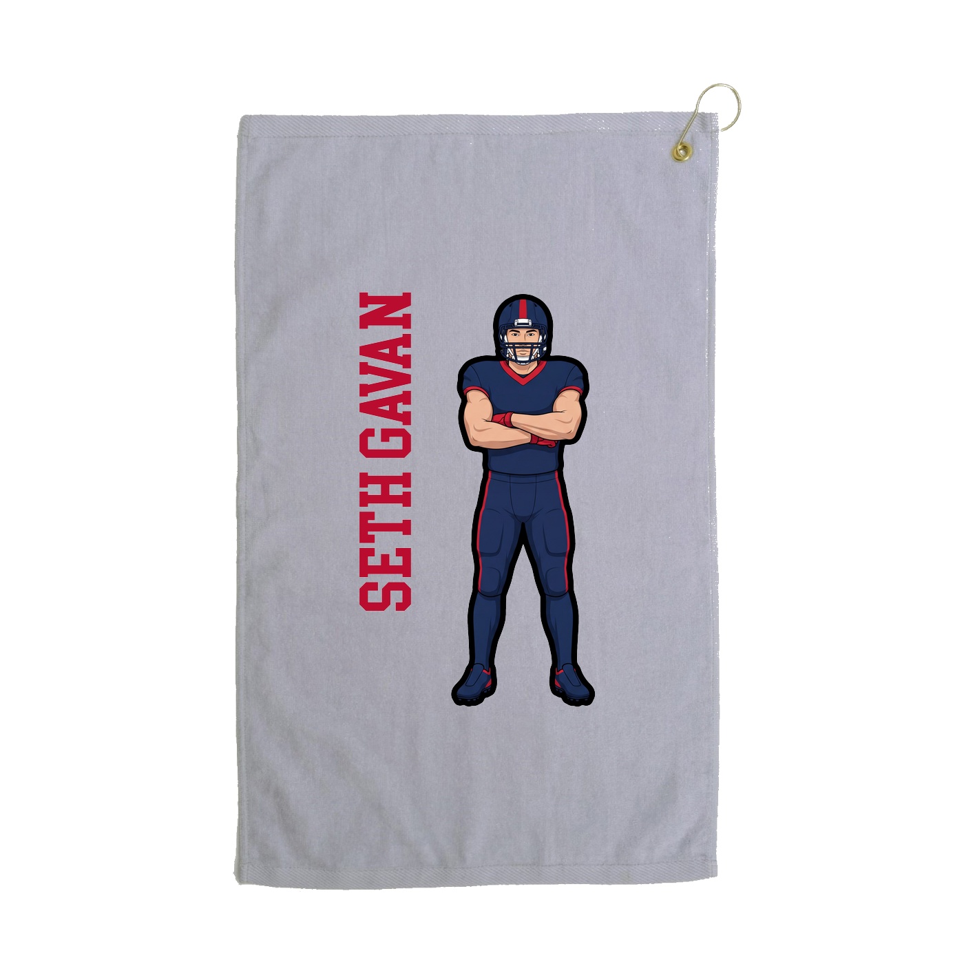 Golf Towel — Name Vertical in Grey