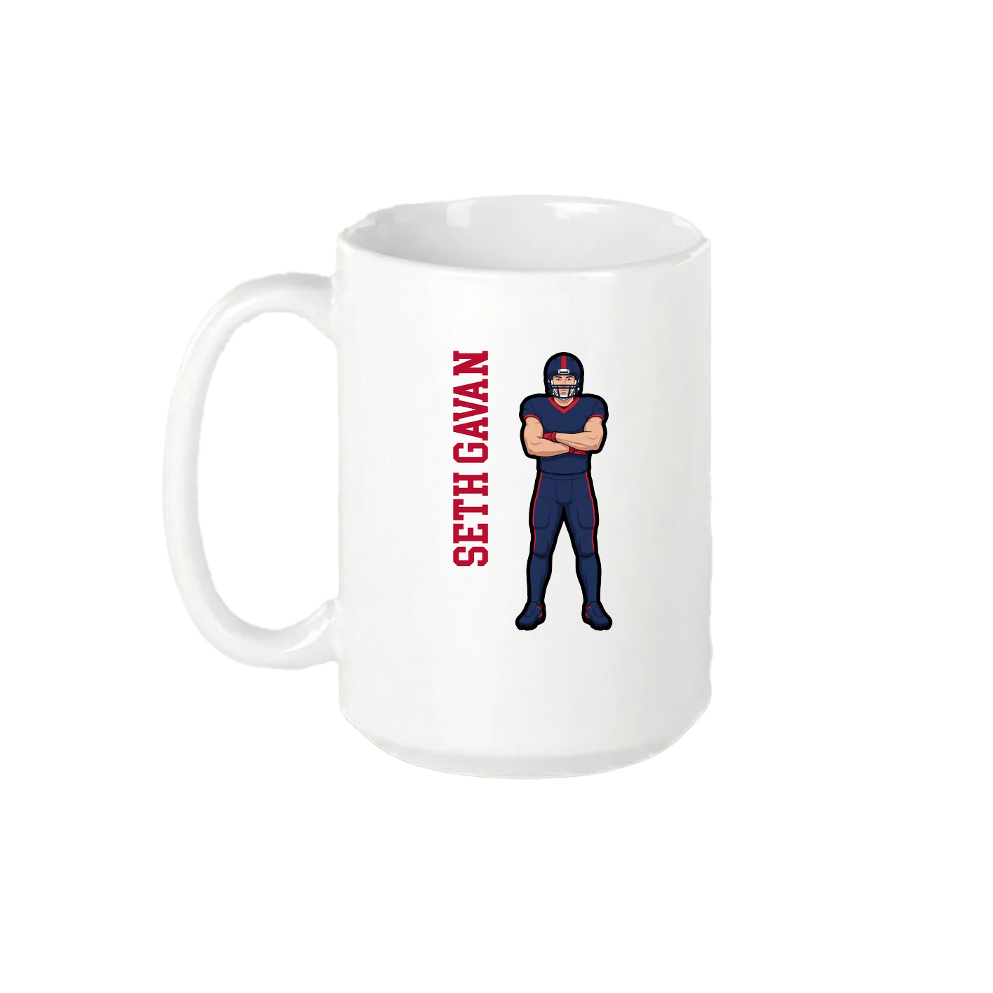 15oz Coffee Mug — Name Vertical in White