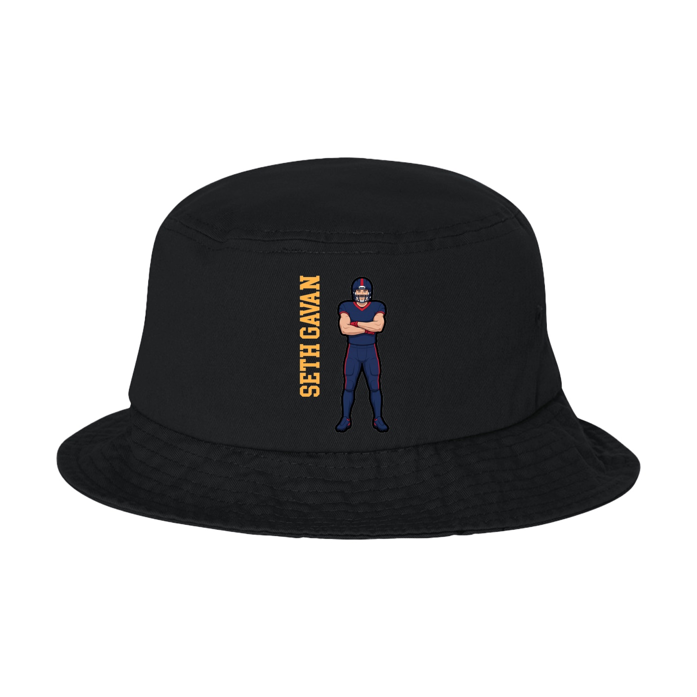 Bucket Cap — Name Vertical in Black