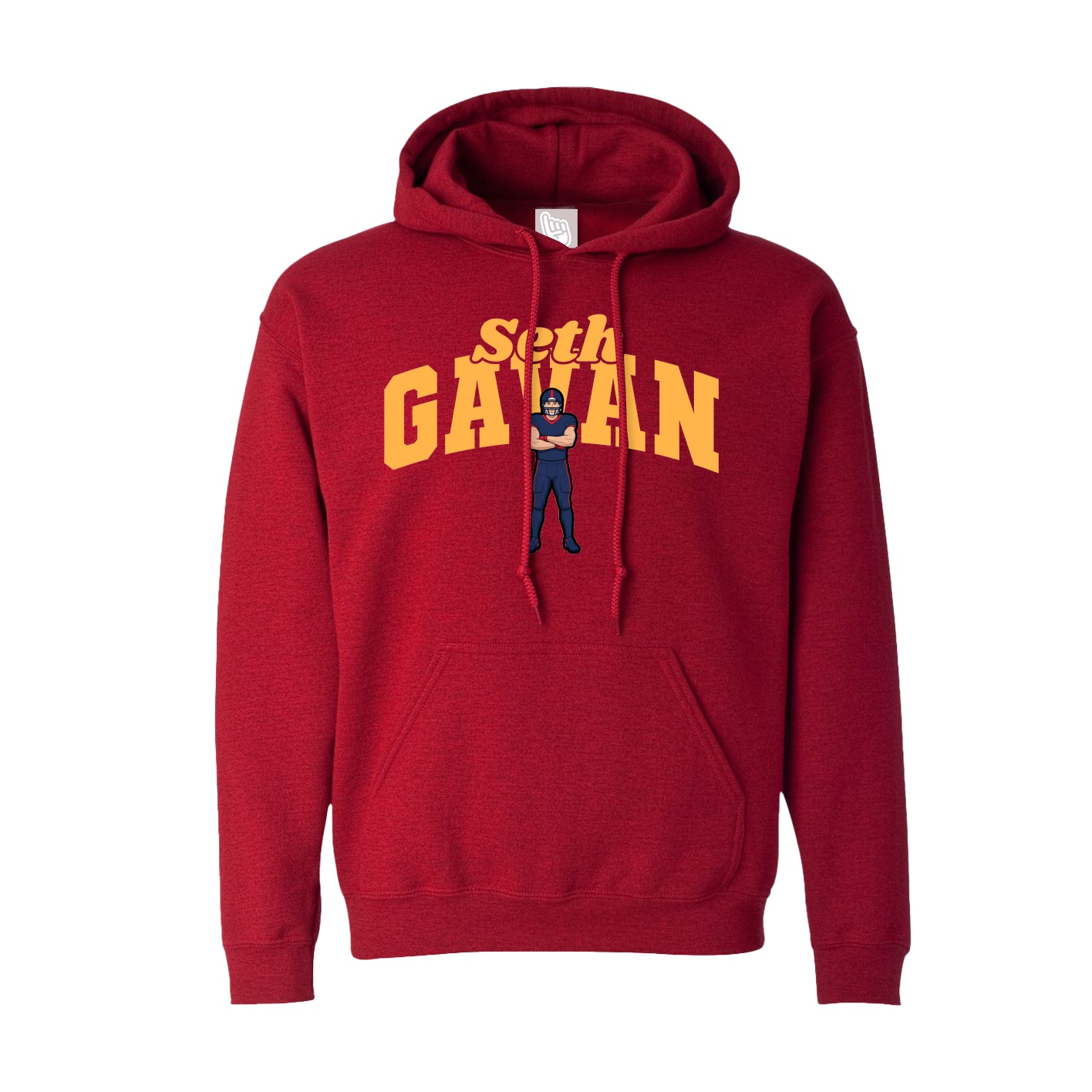 Hoodie — Signature Arch in Crimson