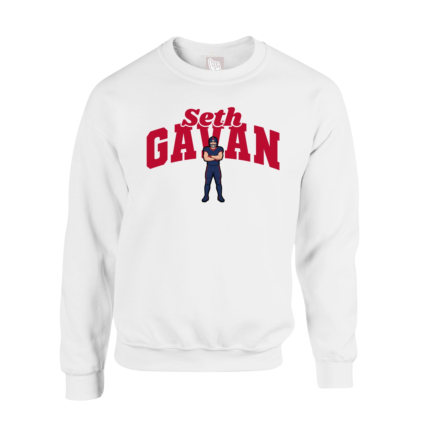 Fleece Crew — Signature Arch in White