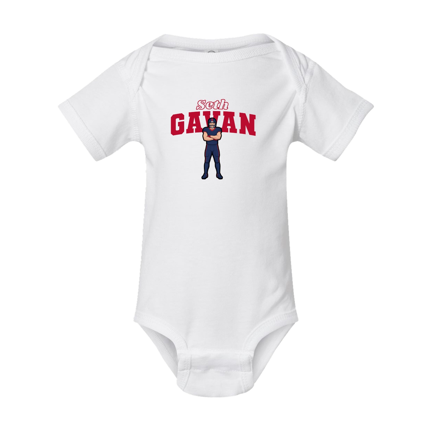 Baby Onesie — Name Arch in White