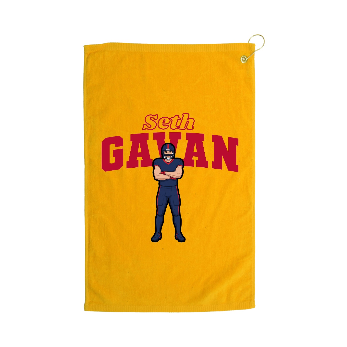Golf Towel — Name Arch in Gold