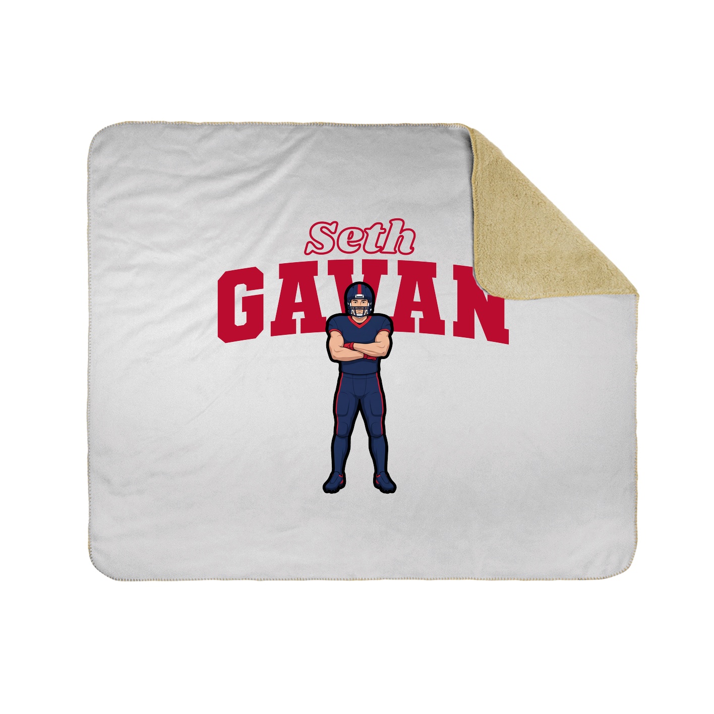 Throw Blanket — Name Arch in White