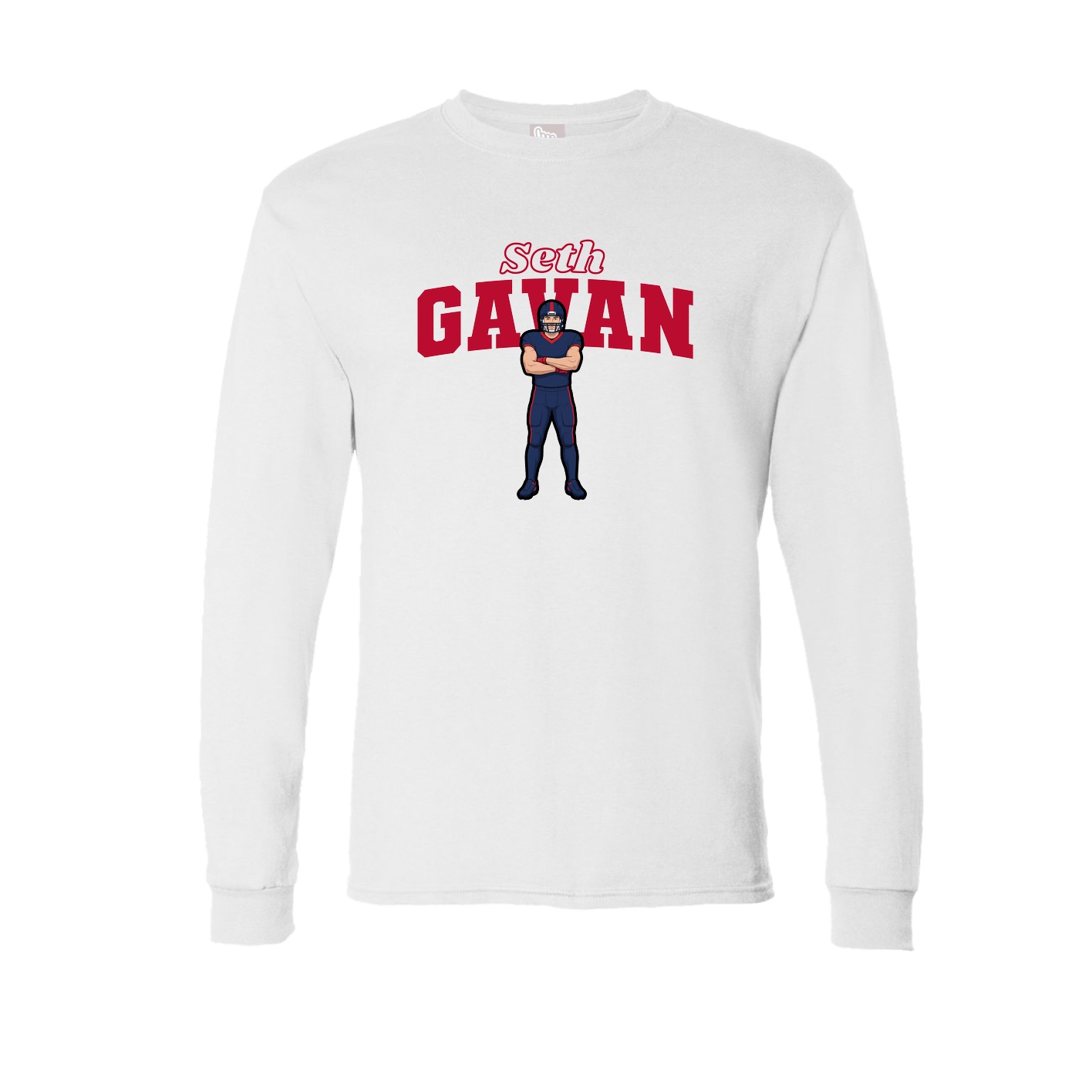 Long Sleeve Tee — Name Arch in White
