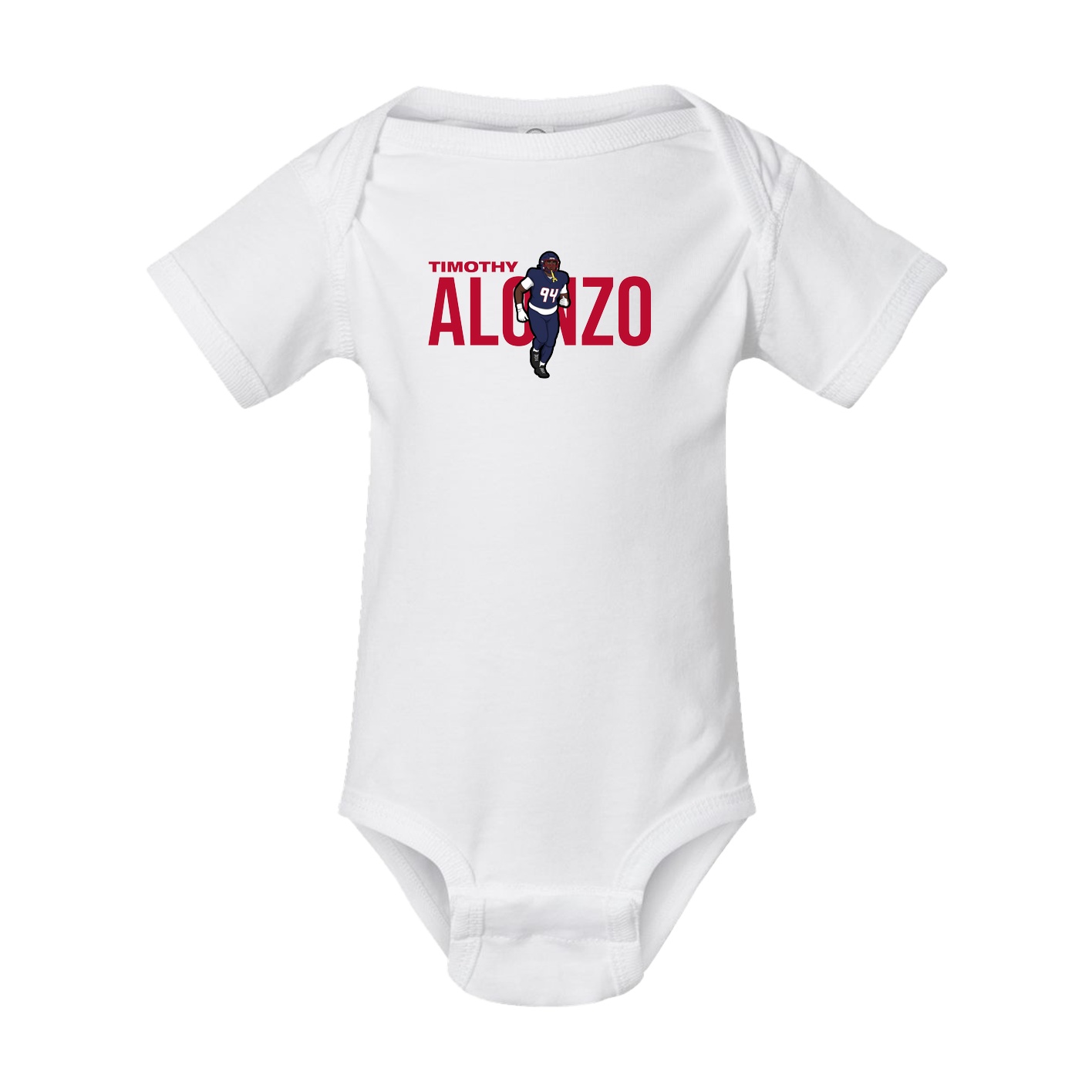 Baby Onesie — Player Name in White