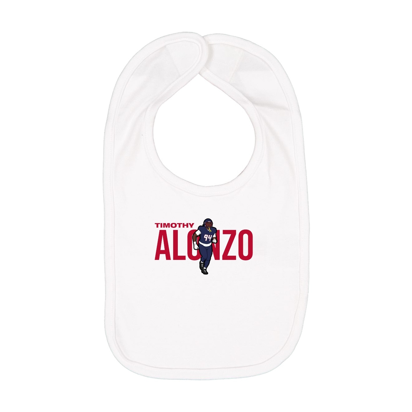 Infant Bib — Player Name in White