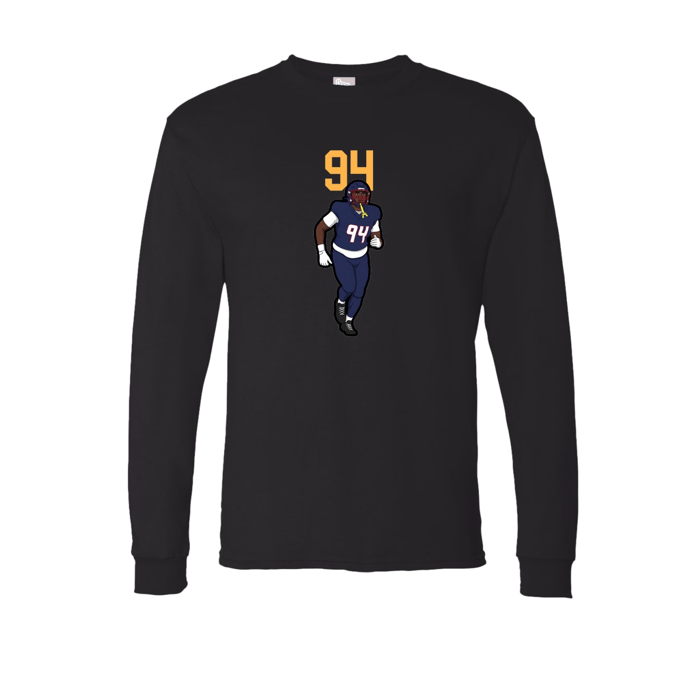 Long Sleeve Tee — Number Top in Black