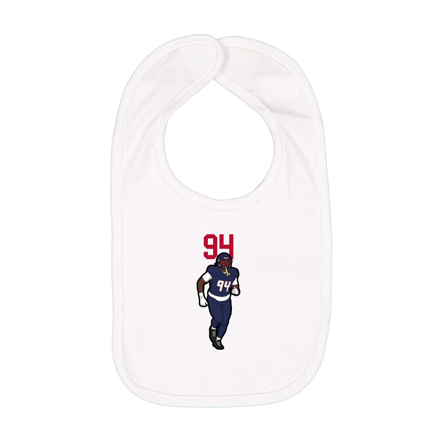 Infant Bib — Number Top in White