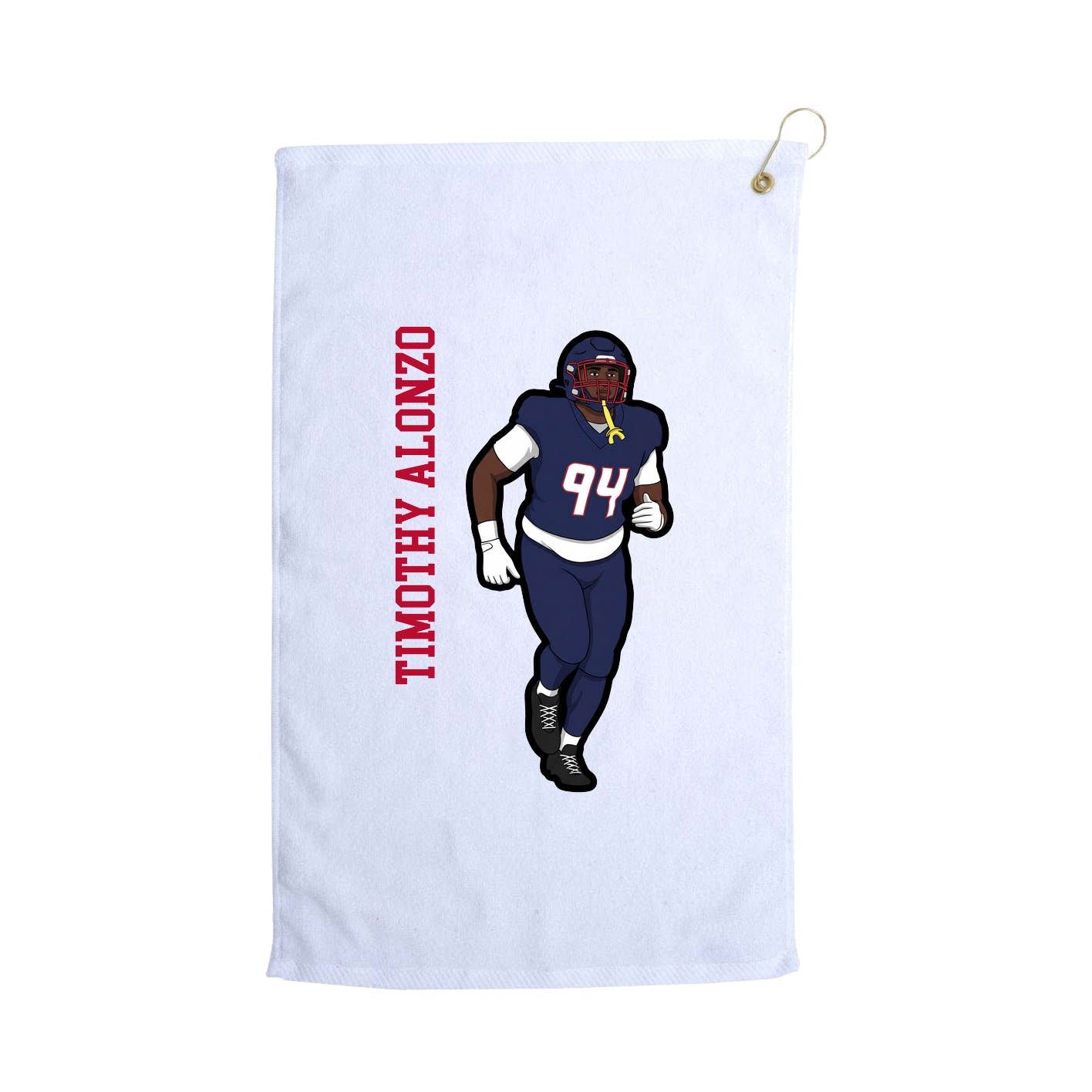 Golf Towel — Name Vertical in White