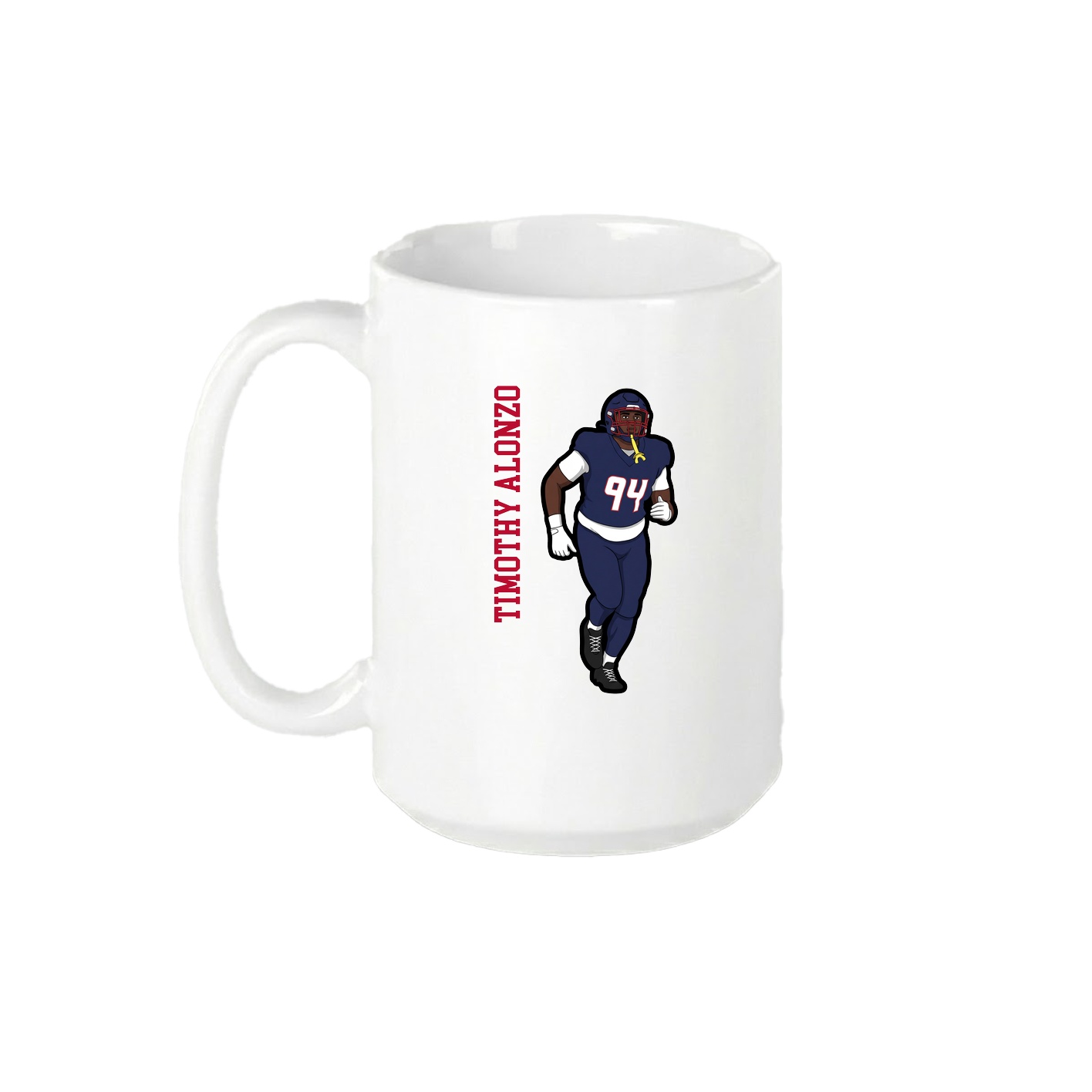 15oz Coffee Mug — Name Vertical in White