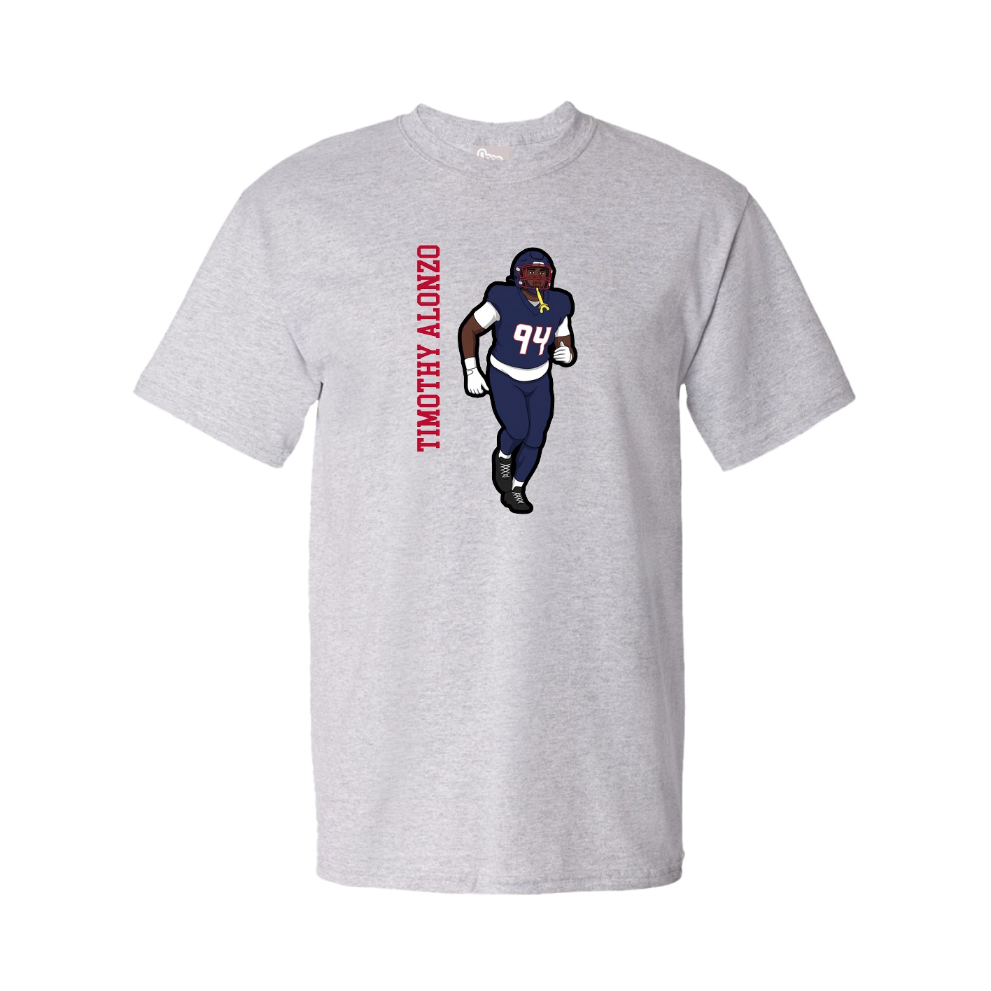 Tee — Name Vertical in Grey