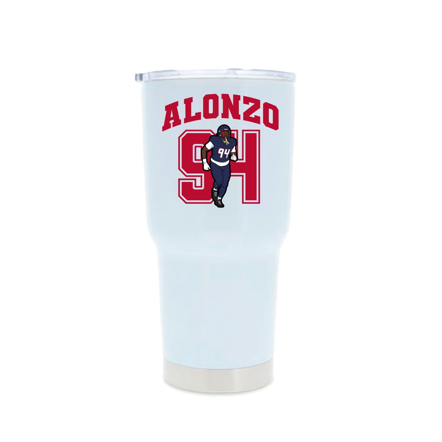 30oz Stainless Steel Tumbler — Number in White